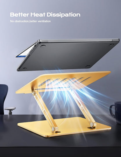 Adjustable Laptop Stand for Desk, Portable Airflow Laptop Riser Holder