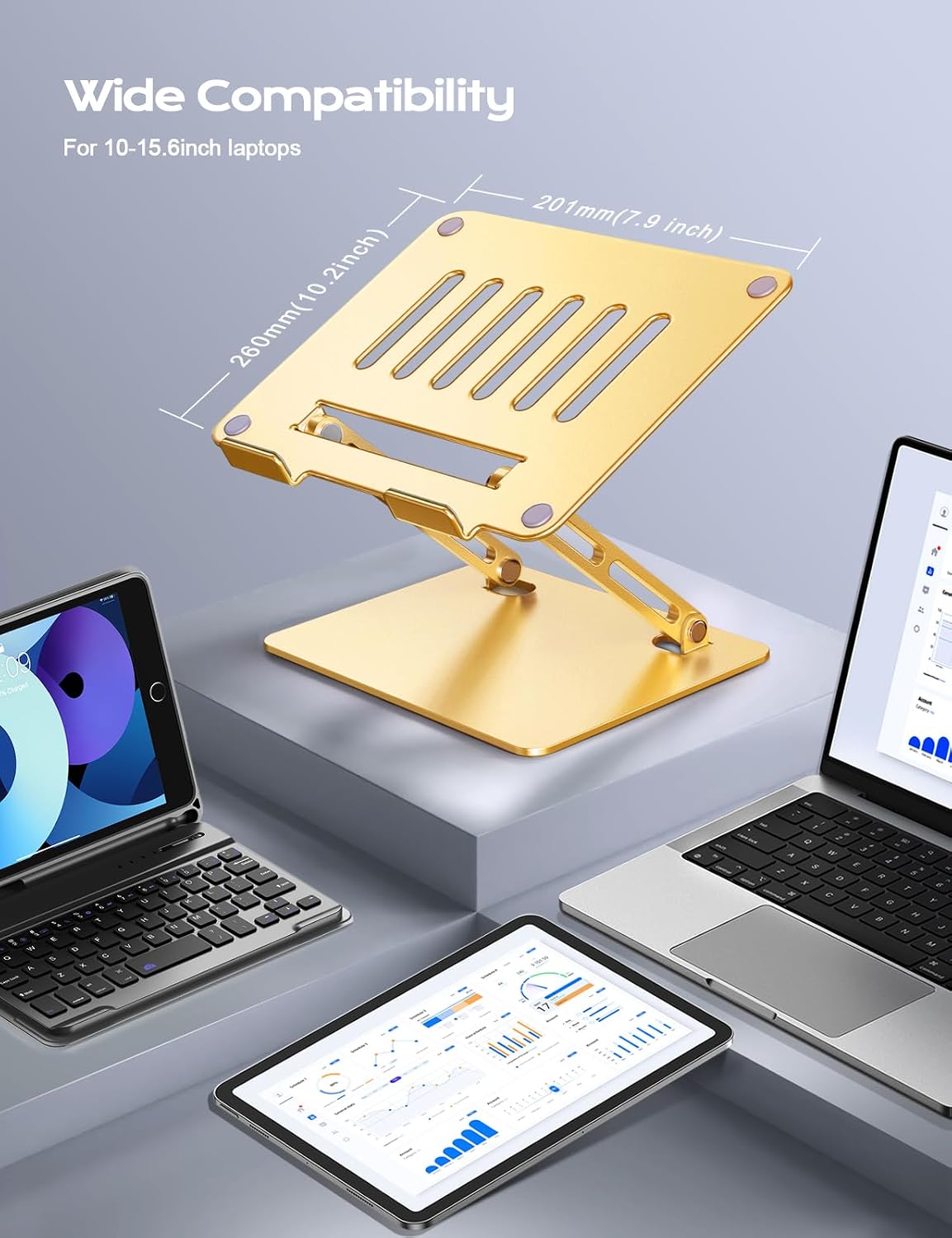 Adjustable Laptop Stand for Desk, Portable Airflow Laptop Riser Holder