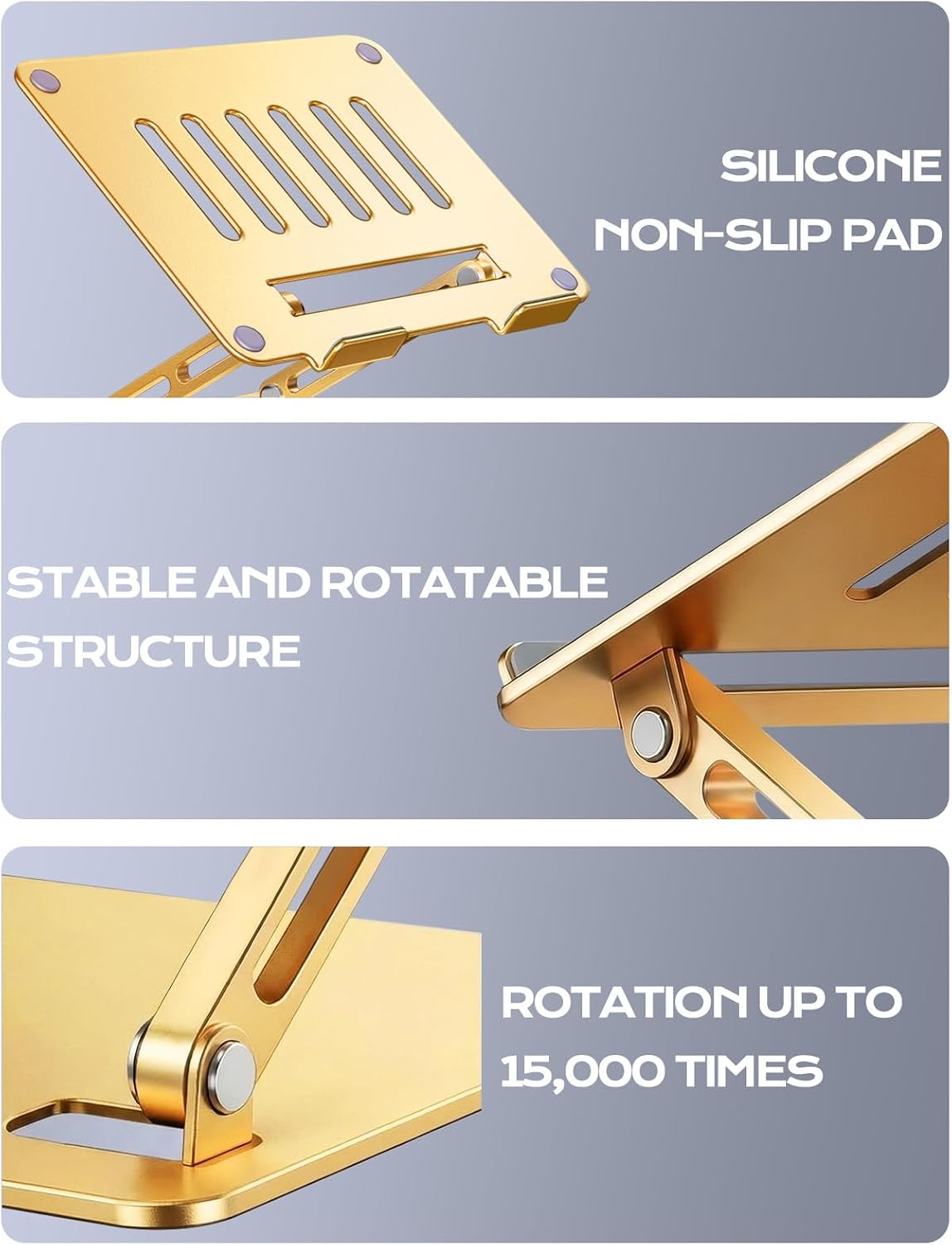Adjustable Laptop Stand for Desk, Portable Airflow Laptop Riser Holder