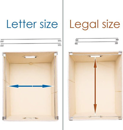 File Organizer Box - Set of 1 Collapsible Decorative Linen Filing Storage Hanging File Folders with Lids Office Cabinet Letter/Legal Size Grey (17x14x11.2 inch)