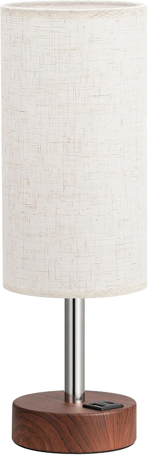 Dicoool Bedside Table Lamp for Bedroom - 3-Way Dimmable Touch Lamp, USB A+C