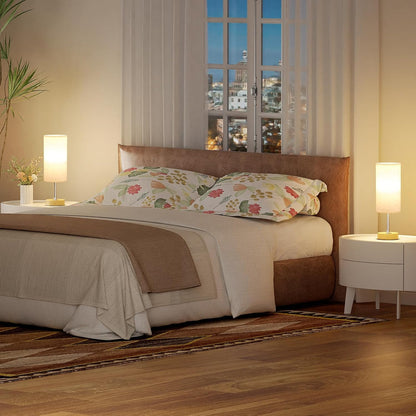 Dicoool Bedside Table Lamp for Bedroom - 3-Way Dimmable Touch Lamp, USB A+C