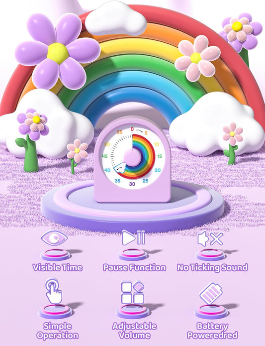 LIORQUE Visual Timer for Kids with Pause Function and Protective Case