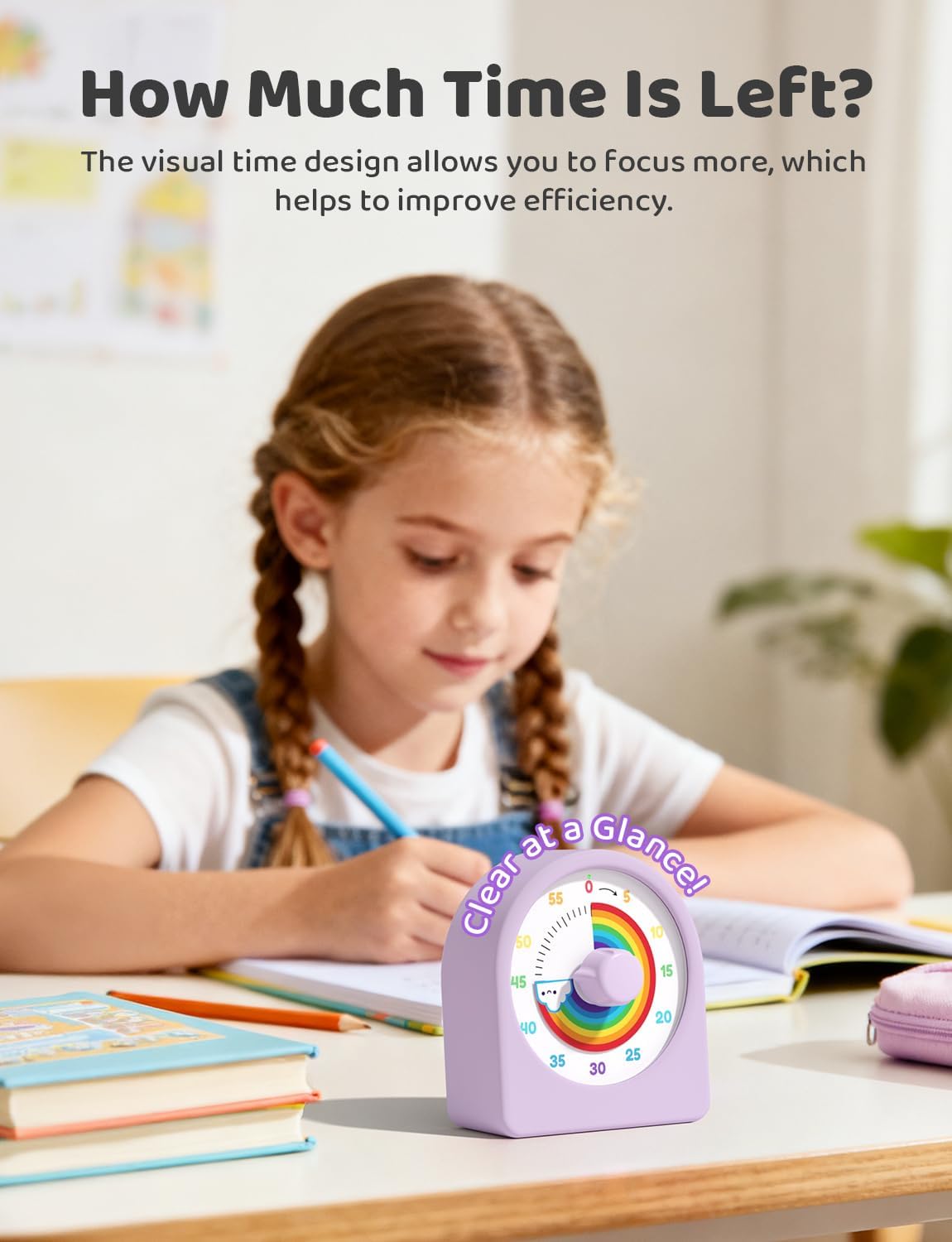LIORQUE Visual Timer for Kids with Pause Function and Protective Case