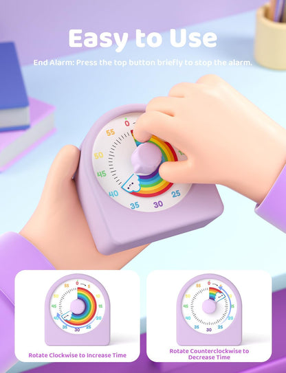 LIORQUE Visual Timer for Kids with Pause Function and Protective Case