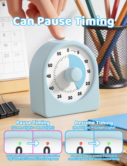 LIORQUE Visual Timer for Kids with Pause Function and Protective Case