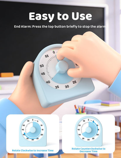 LIORQUE Visual Timer for Kids with Pause Function and Protective Case