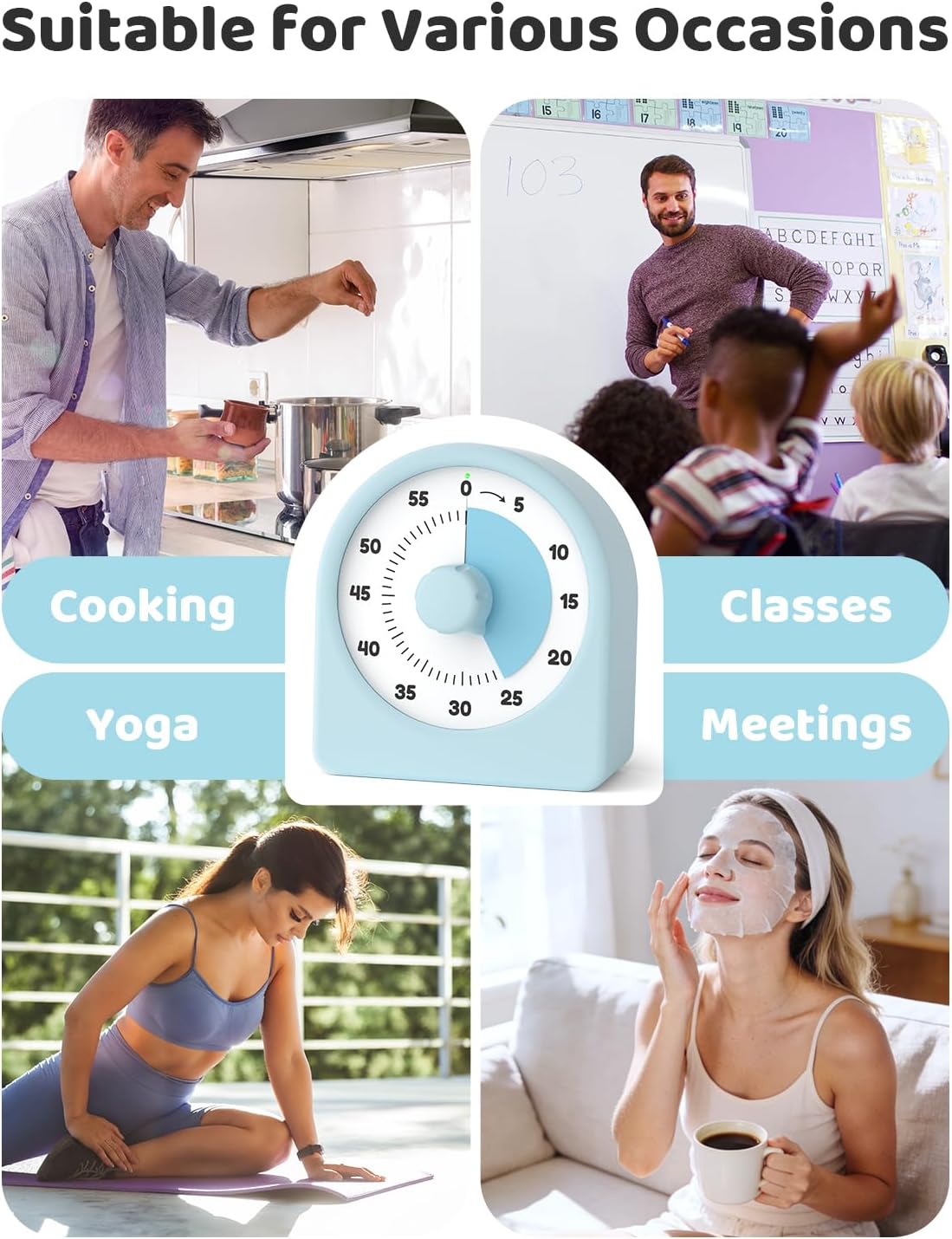 LIORQUE Visual Timer for Kids with Pause Function and Protective Case