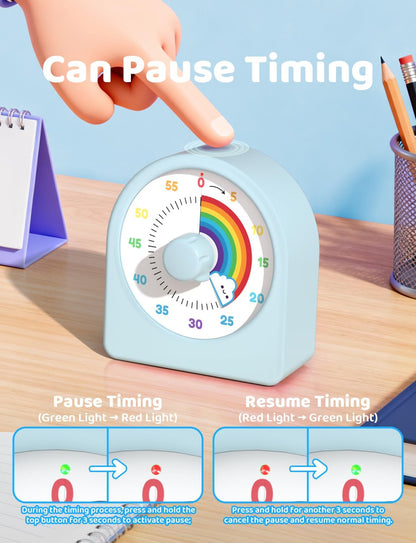 LIORQUE Visual Timer for Kids with Pause Function and Protective Case