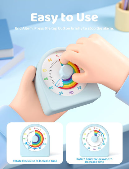 LIORQUE Visual Timer for Kids with Pause Function and Protective Case