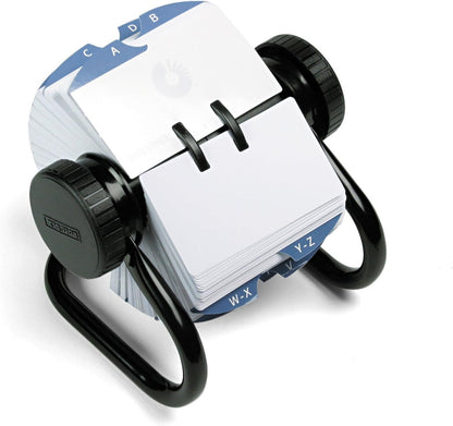 Open Metal Single Rotary File, 2 1/4" x 4", 500 Cards, Black