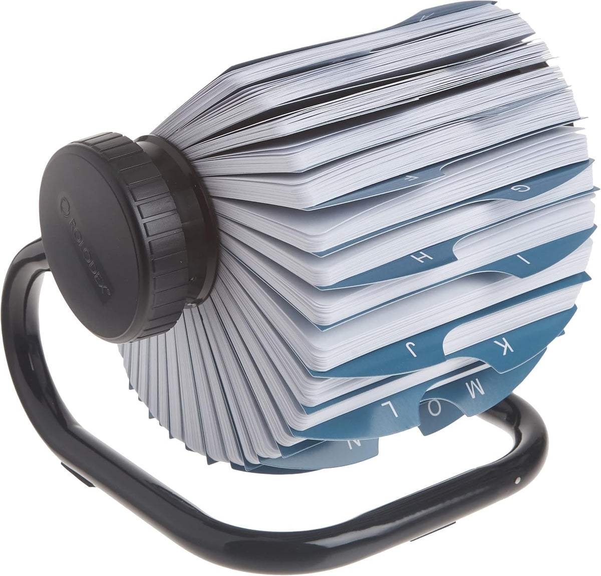 Open Metal Single Rotary File, 2 1/4" x 4", 500 Cards, Black