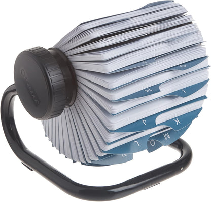 Open Metal Single Rotary File, 2 1/4" x 4", 500 Cards, Black