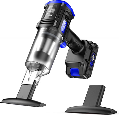 Cordless, 35000PA Strong Suction Handheld Vacuum with 2 Detachable Batteries, 60Min Runtime Portable Vacuum Cleaner for Car Detailing, Pet Hair, Home Couch & Office, 350ML XL Dust Cup