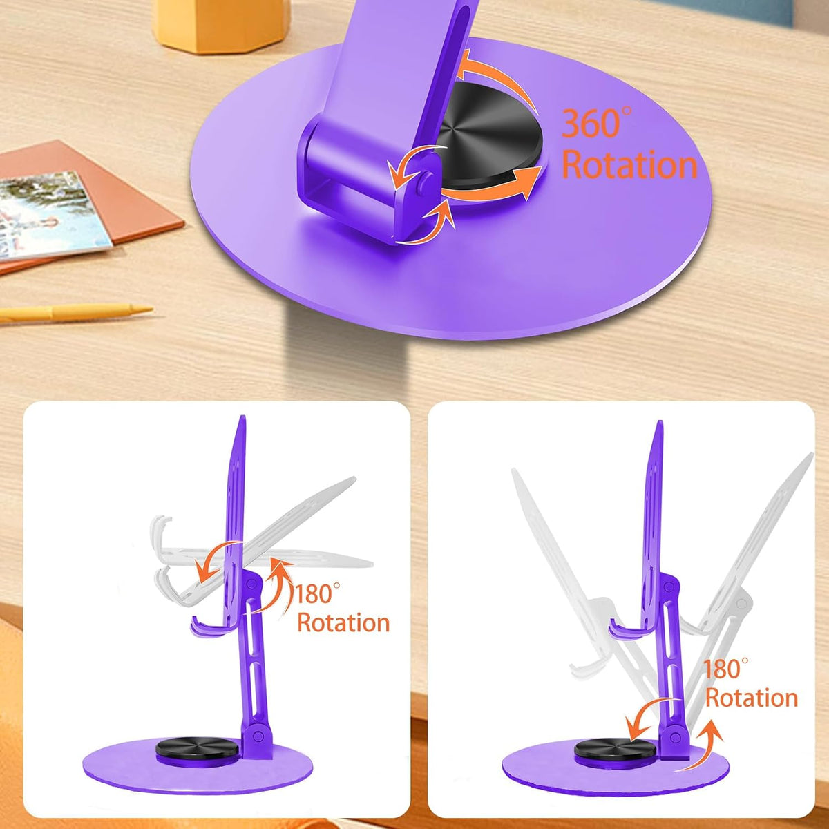 Universal Metal Cell Phone Stand, Purple