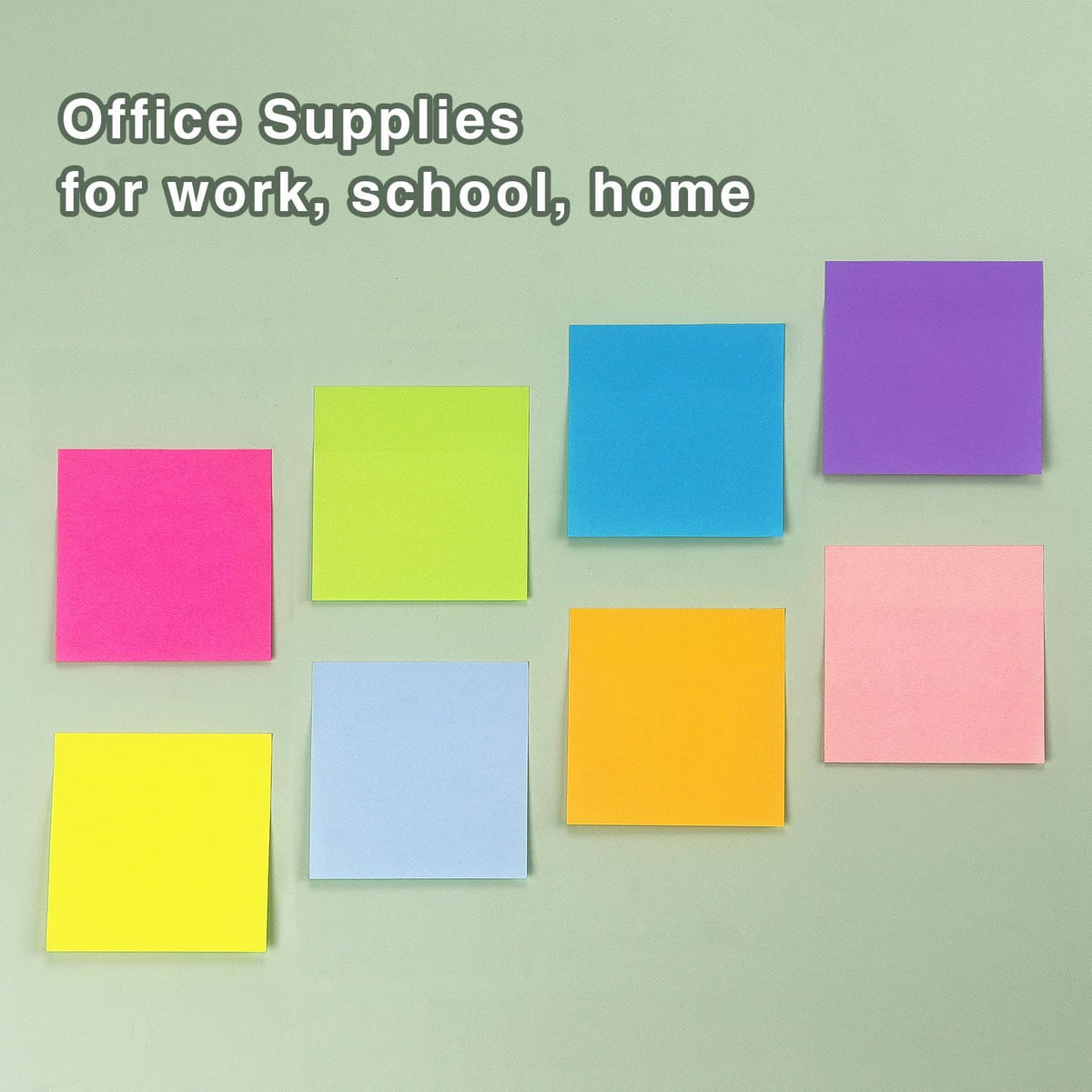 Sticky Notes 3x3 inch, 8 Bright Multi Colors, 85 Sheets/Pad