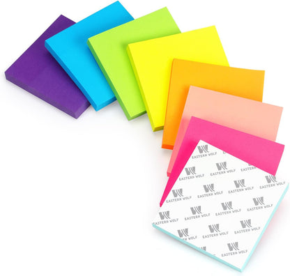 Sticky Notes 3x3 inch, 8 Bright Multi Colors, 85 Sheets/Pad