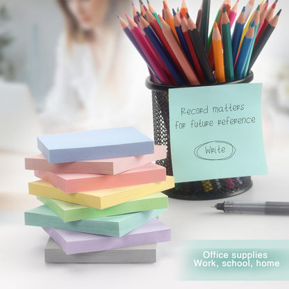 Sticky Notes 3x3 inch, 8 Bright Multi Colors, 85 Sheets/Pad