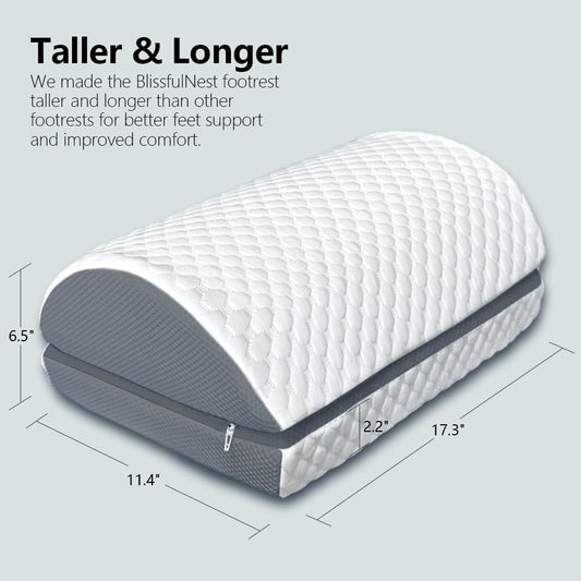 Foot Rest Pillow for Under Desk at Work Office Footrest High Density Memory Foam Cooling Fabric Height Adjustable Foot Elevation Firm Feet Rest
