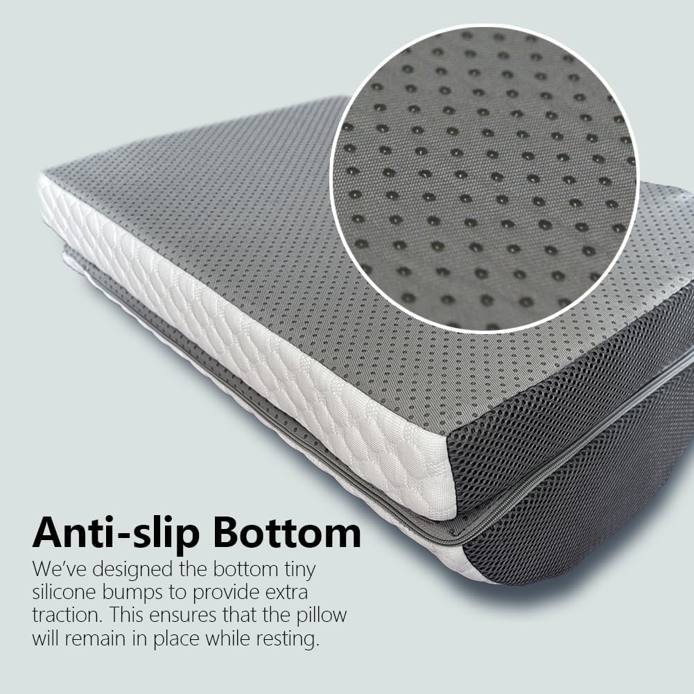 Foot Rest Pillow for Under Desk at Work Office Footrest High Density Memory Foam Cooling Fabric Height Adjustable Foot Elevation Firm Feet Rest