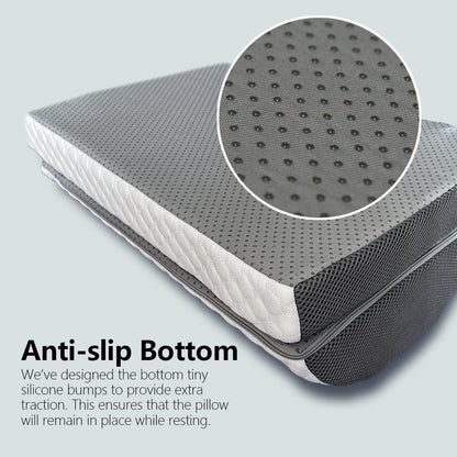 Foot Rest Pillow for Under Desk at Work Office Footrest High Density Memory Foam Cooling Fabric Height Adjustable Foot Elevation Firm Feet Rest