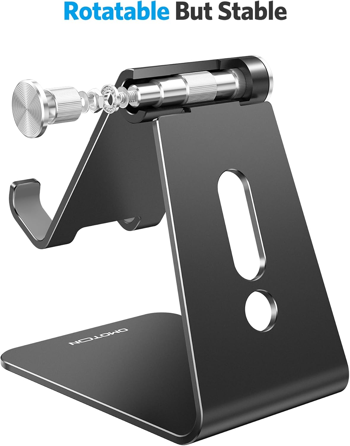 C2 Adjustable Aluminum Cell Phone Stand with Charging Cutout, Silver