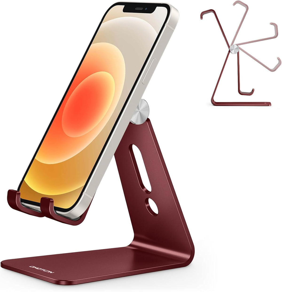 C2 Adjustable Aluminum Cell Phone Stand with Charging Cutout, Silver