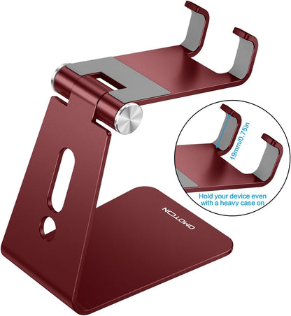 C2 Adjustable Aluminum Cell Phone Stand with Charging Cutout, Silver