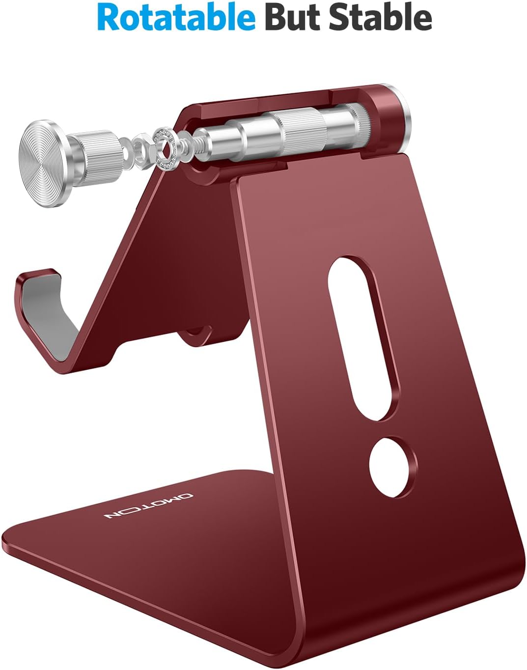 C2 Adjustable Aluminum Cell Phone Stand with Charging Cutout, Silver