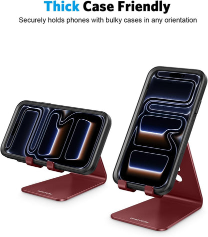 C2 Adjustable Aluminum Cell Phone Stand with Charging Cutout, Silver