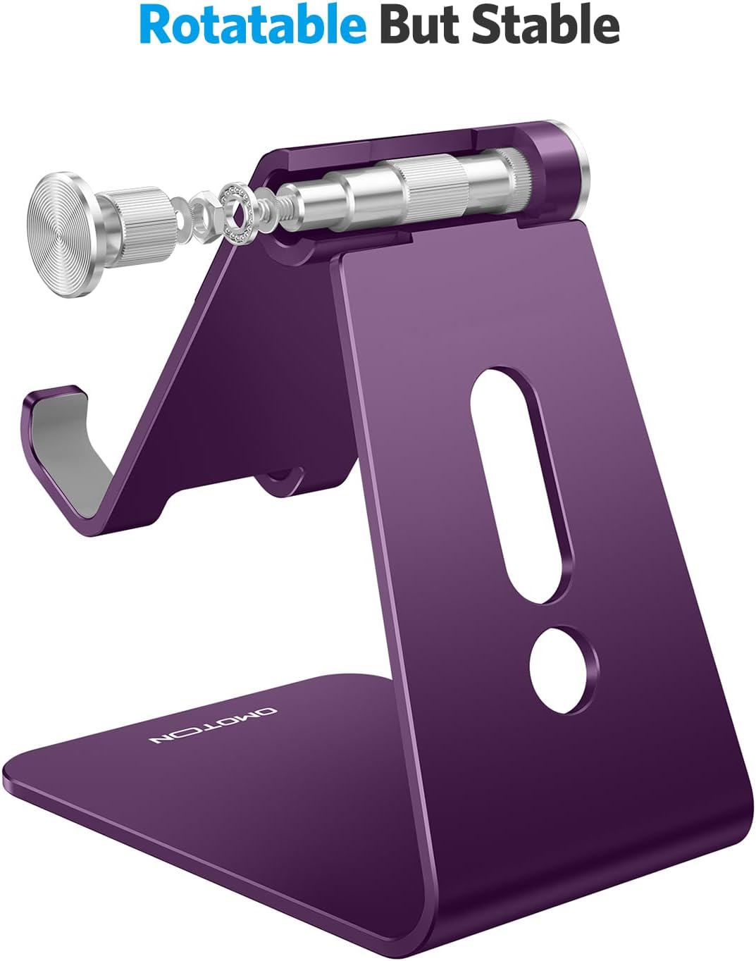 C2 Adjustable Aluminum Cell Phone Stand with Charging Cutout, Silver