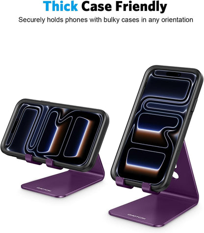 C2 Adjustable Aluminum Cell Phone Stand with Charging Cutout, Silver