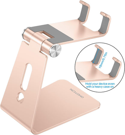 C2 Adjustable Aluminum Cell Phone Stand with Charging Cutout, Silver