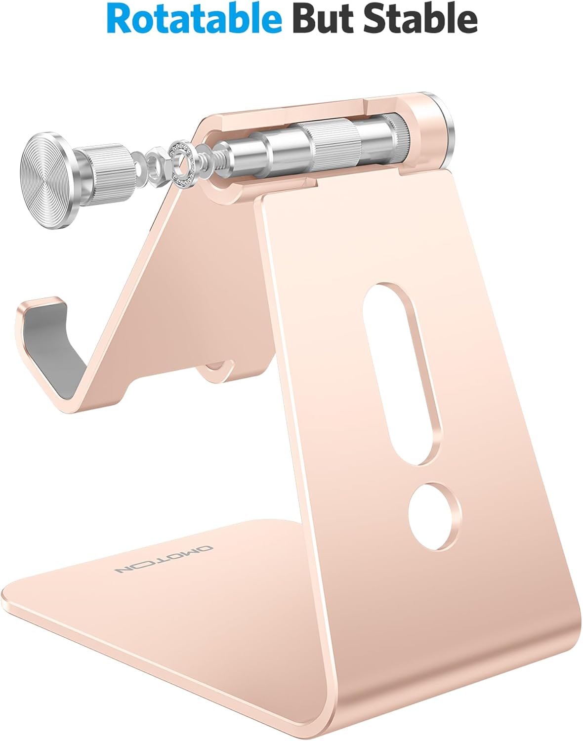 C2 Adjustable Aluminum Cell Phone Stand with Charging Cutout, Silver
