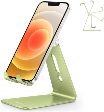 C2 Adjustable Aluminum Cell Phone Stand with Charging Cutout, Silver