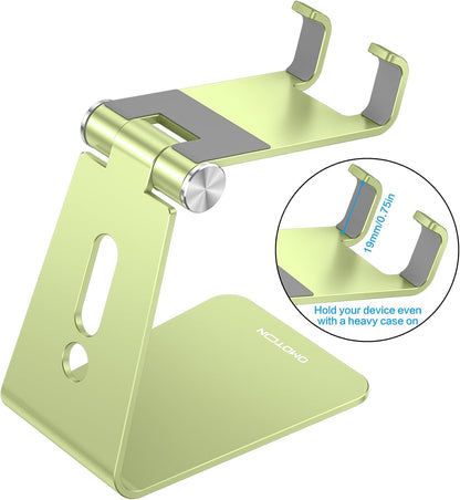 C2 Adjustable Aluminum Cell Phone Stand with Charging Cutout, Silver