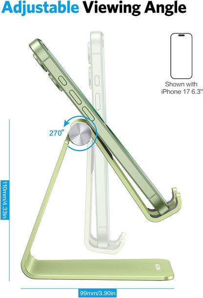 C2 Adjustable Aluminum Cell Phone Stand with Charging Cutout, Silver