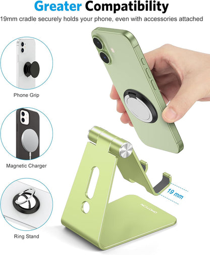 C2 Adjustable Aluminum Cell Phone Stand with Charging Cutout, Silver