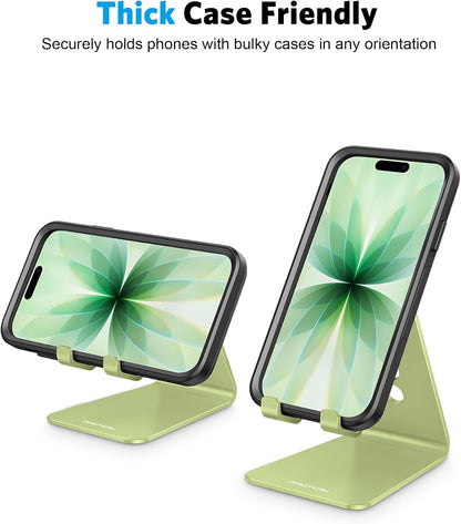 C2 Adjustable Aluminum Cell Phone Stand with Charging Cutout, Silver
