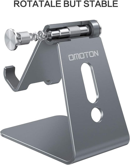 C2 Adjustable Aluminum Cell Phone Stand with Charging Cutout, Silver