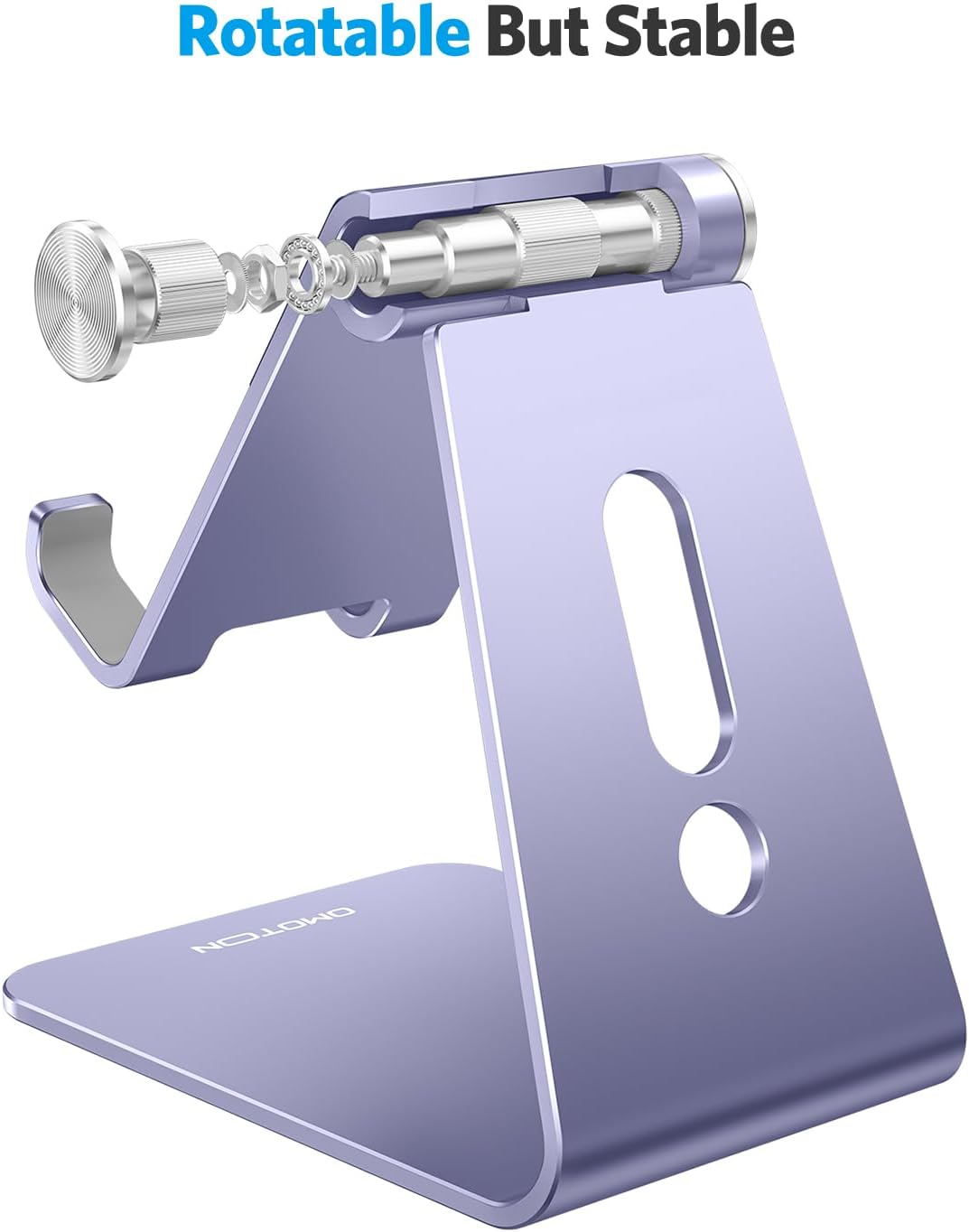 C2 Adjustable Aluminum Cell Phone Stand with Charging Cutout, Silver