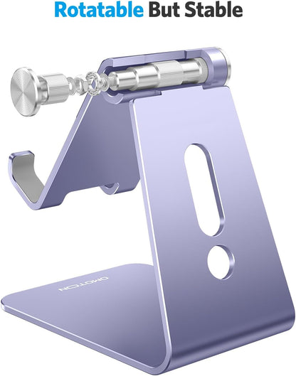 C2 Adjustable Aluminum Cell Phone Stand with Charging Cutout, Silver
