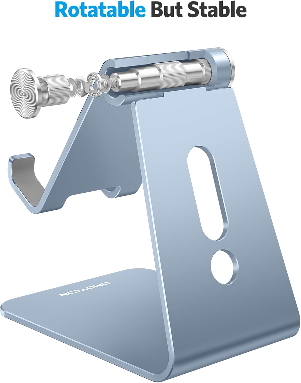 C2 Adjustable Aluminum Cell Phone Stand with Charging Cutout, Silver