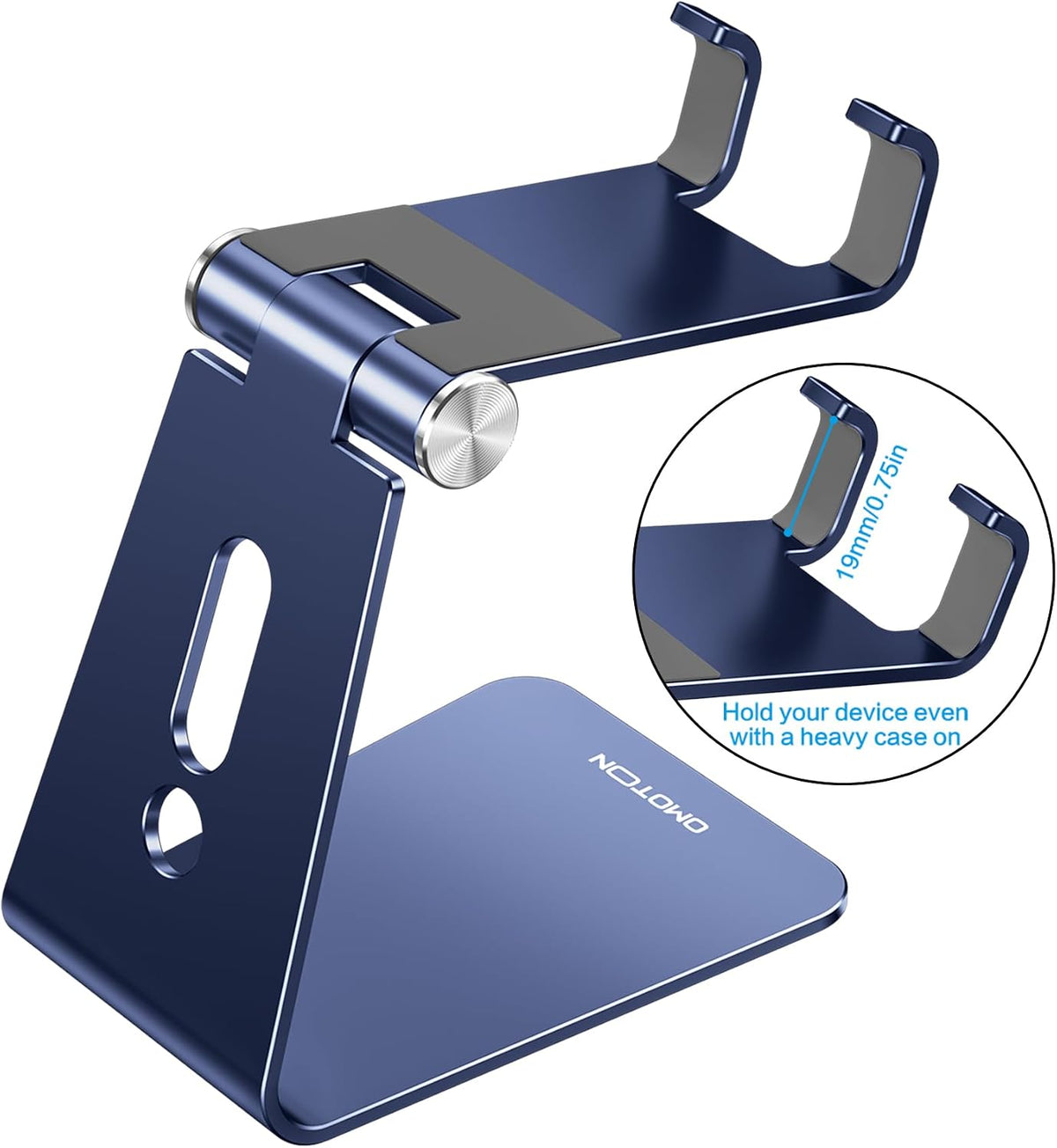 C2 Adjustable Aluminum Cell Phone Stand with Charging Cutout, Silver