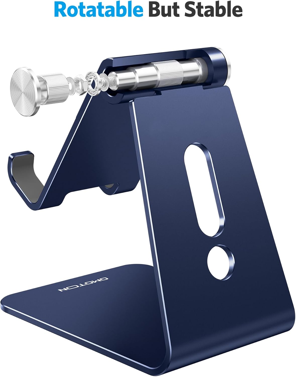 C2 Adjustable Aluminum Cell Phone Stand with Charging Cutout, Silver
