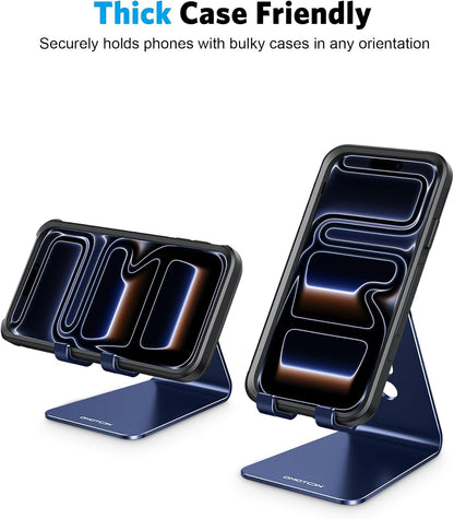 C2 Adjustable Aluminum Cell Phone Stand with Charging Cutout, Silver