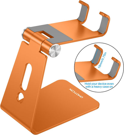 C2 Adjustable Aluminum Cell Phone Stand with Charging Cutout, Silver