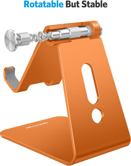 C2 Adjustable Aluminum Cell Phone Stand with Charging Cutout, Silver
