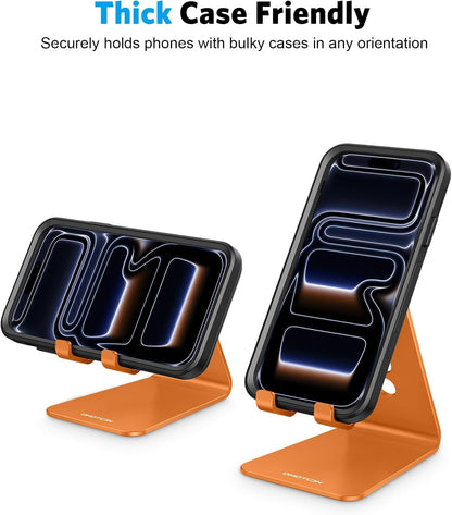 C2 Adjustable Aluminum Cell Phone Stand with Charging Cutout, Silver