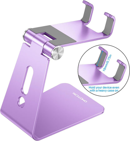 C2 Adjustable Aluminum Cell Phone Stand with Charging Cutout, Silver